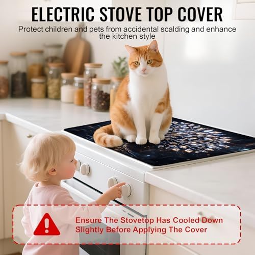 NYZE Stove Top Cover for Electric Stove 28.5x20.5 Inch Silicone Stove Topper & Protector, Decorative Kitchen Mat for Electric/Glass Stove Top (Crystal Tree of Life, 28.5"Lx20.5"W) - Image 6