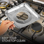 Disposable Gas Burner Liners (50 Pack) Aluminum Foil Square Gas Stove Burner Covers - 8.5 Inch Gas Range Protector, Stove Top Covers for Gas Burners, Foil Liners to Catch Oil, Grease, and Food Spills - Image 6