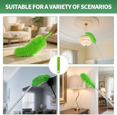 dusters for Cleaning extendable Long Handle，Webster Cobweb Duster with Extension Pole，Spider Web Remover Brush with Pole，Outdoor Web Cleaner Outside for use on Ceilings, cabinets, Walls, Light - Image 5
