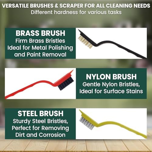14 Pcs Crevice Cleaning Brush Set – Hard Bristle Cleaning Tools for Grout, Tile Floors, Gaps & Narrow Spaces – Multi-Purpose Grout Scrub Brush for Cleaning Bathroom, Shower, Window Tracks, Kitchen - Image 4