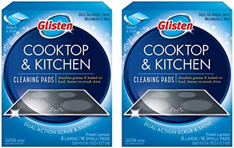 Glisten GC0608T Cooktop & Kitchen Cleaning, 8 Large/16 Small Pads Per Box, 2 Pack by Glisten