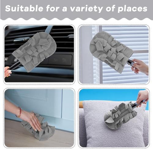 6 Pcs Reusable Duster Refills Washable Pads, Grey - Image 5
