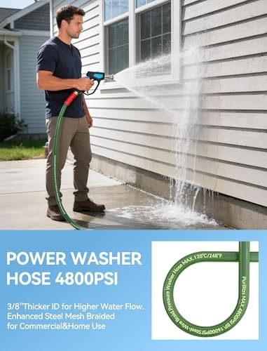 200FT Pressure Washer Hose 3/8'' Non Marking No Kink Commercial Hose - Image 3