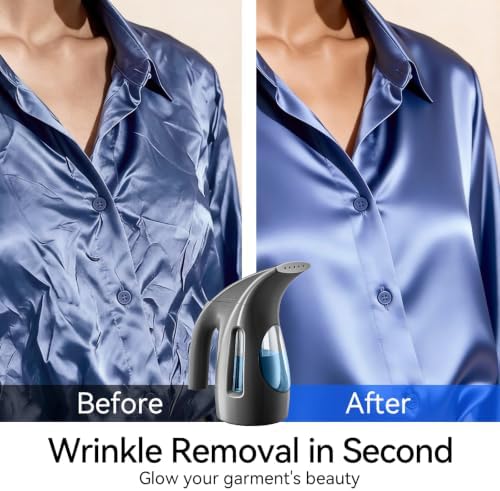 HiLIFE Steamer for Clothes, Portable Handheld Clothing Steamer, 240ml Big Capacity, 700W, Strong Power, Fabric Quick Wrinkle Remover with Brush for Home, Office(ONLY 120V)(Ink Black) - Image 4
