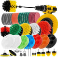 48 Pcs Drill Brush Attachments Set, Scrub Pads & Sponge & Wire Brush for Drill, Power Scrubber Brush with Extend Long Attachment, Drill Scrubber Brush Kit for Bathroom, Floor, Car, Grout by ETOUPA