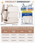 Travel Backpack Carry on Flight Approved Mochila De Viaje Personal Item Backpack for Airlines Frontier Airlines Personal Item Bag Large Backpack for Travel Backpacks for Men Women Beige with Brown - Image 3