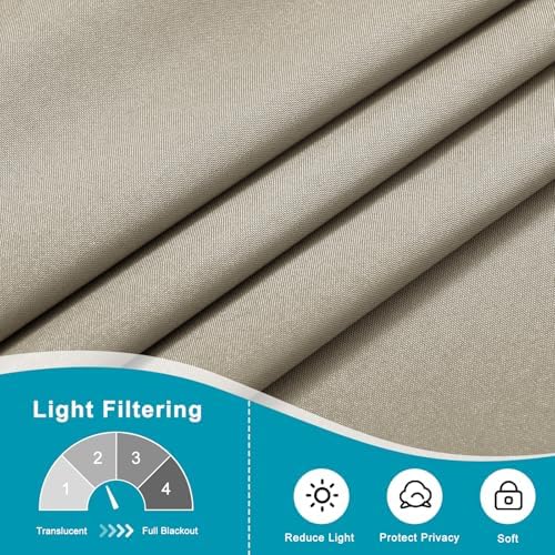Hiasan French Door Curtains Privacy, Taupe, 24W x 72L, 1 Panel - Image 5