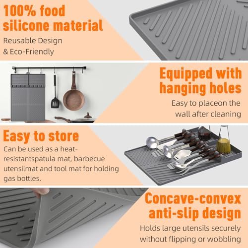 Silicone Grill Mat Compatible with Blackstone, Grey - Image 5