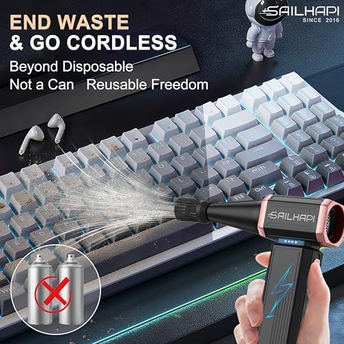 Compressed Air Duster 300000RPM, Cordless Electric Dust Blower - Image 2