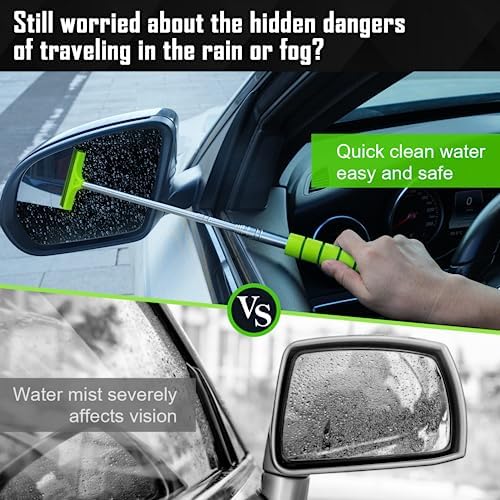 Side Mirror Squeegee, 2 PCS Car Mirror Squeegee, Retractable Car Rearview Mirror Wiper for All Vehicles, Universal Automotive Accessories - Image 2