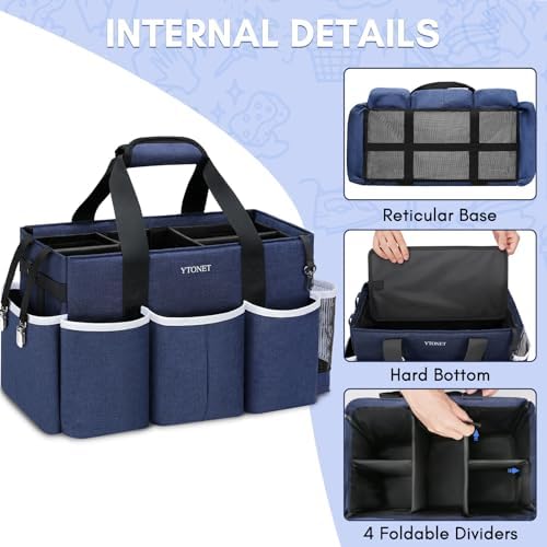 Ytonet Wearable Cleaning Caddy Bag, Large Cleaning Supplies Organizer, Blue - Image 3