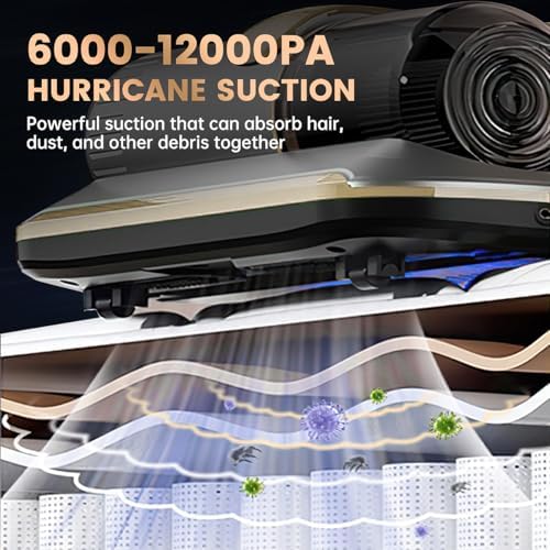PATO Mattress Vacuum Cleaner, Wireless Handheld Bed Vacuum Cleaner with UV-C Light, HEPA Filter and Ultrasonic Vibration, 12KPa, Suitable for Beds, Sofas, Car Seats, Carpets (Golden) - Image 2