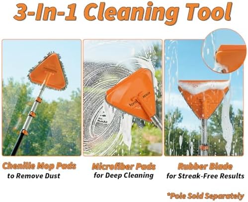 Wall Cleaner Tool with 4 Replacement Pads (Pole Sold Separately) - Image 2