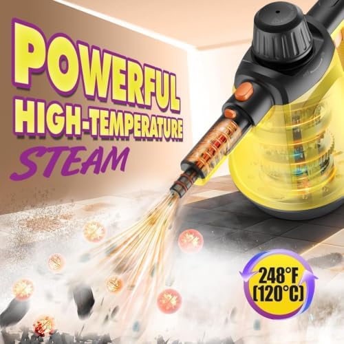 Handheld Steam Cleaner, Pressurized Steam Cleaner for Home Deep Cleaning, High-Temperature Portable Steamer Removes Grease, Grout, Dirt and Stains on Tile, Kitchen, Bathroom, Furniture & Car Interior - Image 2