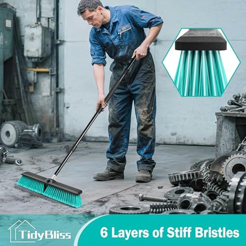TidyBliss 18” Push Broom Outdoor Heavy Duty for Garage Shop Garden Yard - Image 3
