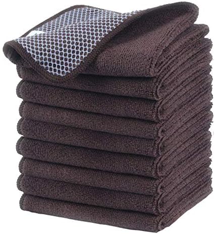 KinHwa Dish Cloths for Washing Dishes with Scrub Side, Microfiber Dish Rags by KinHwa