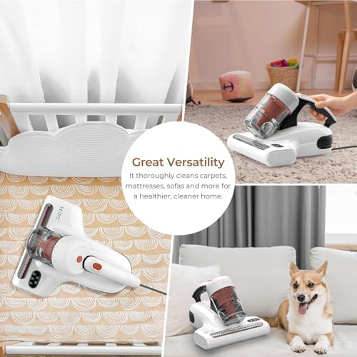 JIGOO J200 Improve Sleep Mattress Vacuum Cleaner Uv Sanitizing, Deep Cleaning Bed Vacuum Non-Destructive Fabrics, 99.9% Effective Filtration for Allergy Sufferers - Image 6