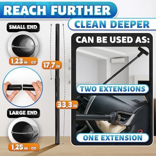 12 Pcs Universal Vacuum Attachments & Brushes Set – Vacuum Cleaner Attachments Universal 2 1/2" 1 1/4" with Soft Bristles – Durable PP, Multi-Purpose for Car, Home, Workshop Cleaning, Extended Reach - Image 5
