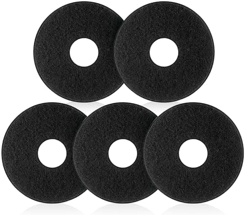 Teenyyou 5 Pcs 12" Cleaning Orbiter Pads Commercial Floor Buffer Pads Hardwood Floor Maintenance Scrubber Polisher Cleaning and Stripping for Orbiter Machine (Black) by Teenyyou