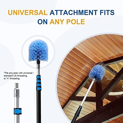 VITEVER Twist-On Cobweb Duster Head Brush, Fits Standard 3/4 inch Threaded Poles, Attachment Spider Web Duster Brush for Outdoor & Indoor Cleaning - Image 4