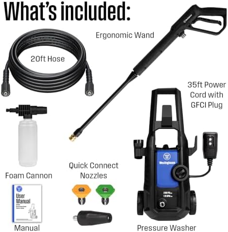 Westinghouse ePX3050 Electric Pressure Washer, 2100 Max PSI 1.76 Max GPM with Foam Cannon and Turbo Nozzle, for Cars/Fences/Driveways/Home/Patios - Image 6