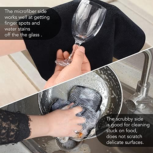 KinHwa Dish Cloths for Washing Dishes with Scrub Side, Microfiber Dish Rags - Image 4