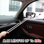 1 Pcs Car Window Mini Squeegee Retractable Auto Glass Squeegee Car Rearview Mirror Wiper Water Cleaner with Telescopic Long Rod Portable Cleaning Tools for All Vehicles (Black) - Image 5