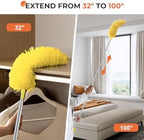 Microfiber Feather Duster, High Ceiling Fans with 30-100 Inch Pole, Yellow - Image 3