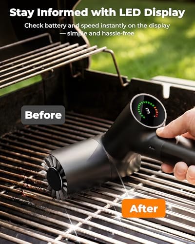 Electric Grill Brush, 3-Speed Cordless High-Speed Motor BBQ Grill Cleaner - Image 4