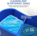 Mop Bucket with Wringer,Mop Bucket Separate Dirty Water for Floor Cleaning,Commercial Mop Buckets on Wheels,Blue - Image 3