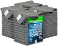 12" x 12" MW Pro Multi-Surface Microfiber Cleaning Cloths | Gray - 48 Pack | Premium Microfiber Towels for Cleaning Glass, Kitchens, Bathrooms, Automotive, Supplies & Products by MicrofiberWholesale