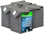 12" x 12" MW Pro Multi-Surface Microfiber Cleaning Cloths | Gray - 48 Pack | Premium Microfiber Towels for Cleaning Glass, Kitchens, Bathrooms, Automotive, Supplies & Products by MicrofiberWholesale