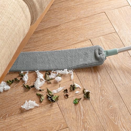 Flexible Long-Handle Microfiber Dust Mop with Reusable Damp Duster & Extension Pole for Home Gap, Under-Appliance, Car & Ceiling Fan Cleaning - Image 2