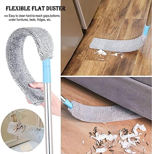 Retractable Gap Dust Cleaner Under Appliance Microfiber Duster Dust Brush with Extension Pole (36 to 49 inches) Cleaning Duster for Bed High Ceilings Furniture Bottom Household Gap Duster Gray - Image 2