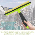 Shower Squeegee Window Squeegee Cleaner for Shower Doors Glass, 2 in 1 Window Cleaning Tool Window Scrubber Handheld Squeegee for Car Windshield with Sponge and Rubber Squeegee, Green - Image 7