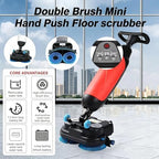 Commercial Self-Propelled Floor Scrubber Tile Polisher, 360° Rotating Cordless Carpet Extractor,43cm Dual-Brush Walk Behind Floor Scrubber Dryer, 36V Battery Grey - Image 5
