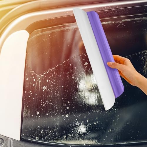 2 Pack 14 Inch Car Drying Squeegee Purple Silicone Window Blade - Image 6
