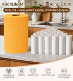 Microfiber Cleaning Cloth Roll, 100 Pack 12 x 12 Inch Tear Away Reusable Paper Towels, Thick Cleaning Towels, Absorbent Lint Free Washable Rags for Kitchen, Car, Garage and Workshop - Apricot Orange - Image 4