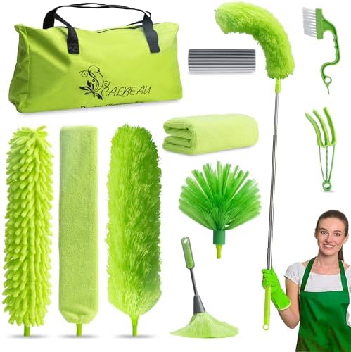 CALBEAU Microfiber Dusters for Cleaning, Dusters with Extension Pole by CALBEAU