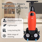 360° Rotating Brush Floor Cleaner, 17" Walk-Behind Commercial Floor Scrubber, Buffer Polisher Machine, Dual Brushes, Dual Pads and Drivers, 12916 sqft/h, for Wood Flooring, Ceramic Tiles Red - Image 6