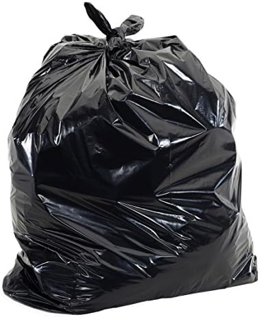 Aluf Plastics 45 Gal Black Coreless Roll Trash Bags, E-Z Tie (Pack of 100) by AlufPlastics