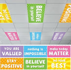 6 Pcs Fluorescent Light Covers with 60 Magnets Decorative for Classroom Ceiling Light 4 x 2 Feet Magnetic Lights Covers Filter Easy Install for Office Hospitals & Home Drop Ceiling Supplies (Positive) by Wiooffen