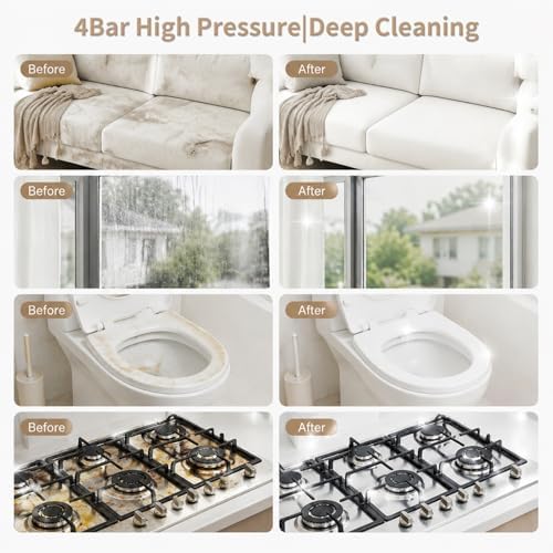 Steam Cleaner, 3-Level Adjustable Pressurized Steam Cleaner for Home, 15s Heat-Up Handheld Steamer for Cleaning, 1.9 Qt Tank Portable Steam Cleaner for Car, Tile, Grout - Image 6