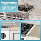16.5"-33" Stove Gap Covers Stainless Steel 2PCS, Stove Gap Filler, White - Image 2