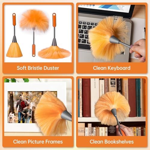 CALBEAU Ceiling Fan Cleaner Duster Kit with 60" Extension Pole, 14 PCS - Image 5