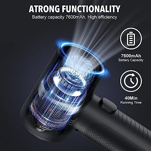 Compressed air Duster, Yomile 2 in 1 120000RPM Cordless Air Duster with 7600mAh Battery Dust Blower for Keyboard Cleaner,Rechargeable Air Blower - Image 4