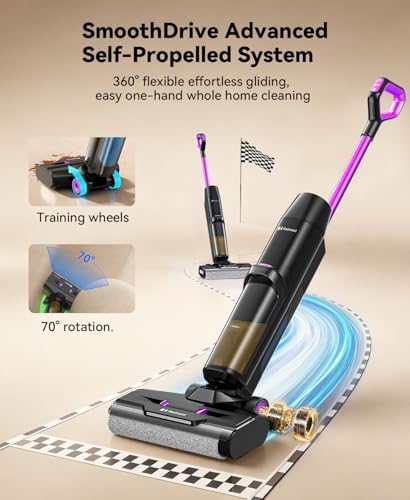 Wet Dry Vacuum Cleaner 20,000Pa,50Mins Runtime Cleaning Area 3013ft²,Cordless Vacuum Cleaner, Cordless Vacuum and Mop All in One,Self-Cleaning for Hard Floors Sticky Messes and Pet Hair H15Set - Image 5