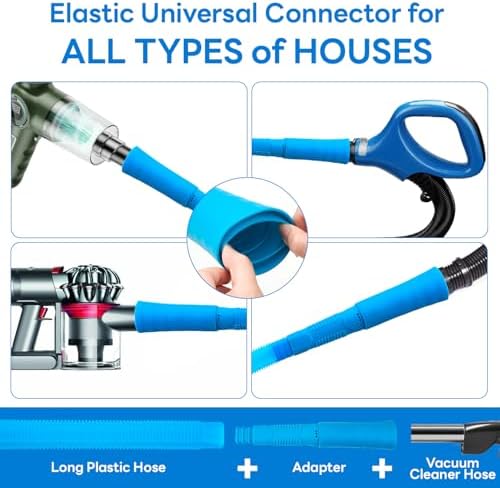 Universal Dryer Vent Cleaner Kit, Flexible Dryer Vacuum Hose Attachment and Lint Brush (Blue) - Image 5
