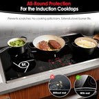 4PCS Induction Cooktop Mat Set, Silicone Fiberglass Magnetic Stove Scratch Protector, Non-Slip Pads Prevent Pot Sliding for Safe Cooking (Black, Dia.9.45" +Dia.11.02" +10.24" sq.+10.24"×13.78") - Image 2