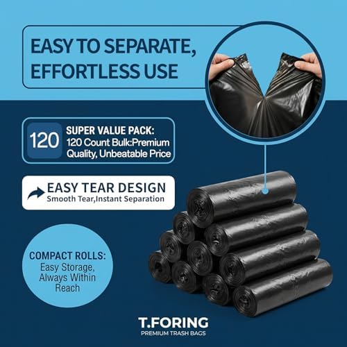 20-25 Gallon Trash Bags Unscented, 30'' x 33'', Black, 120 Count - Image 4